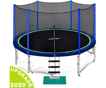 Zupapa 12 14 15 FT Trampoline for Kids with Safety Enclosure Net